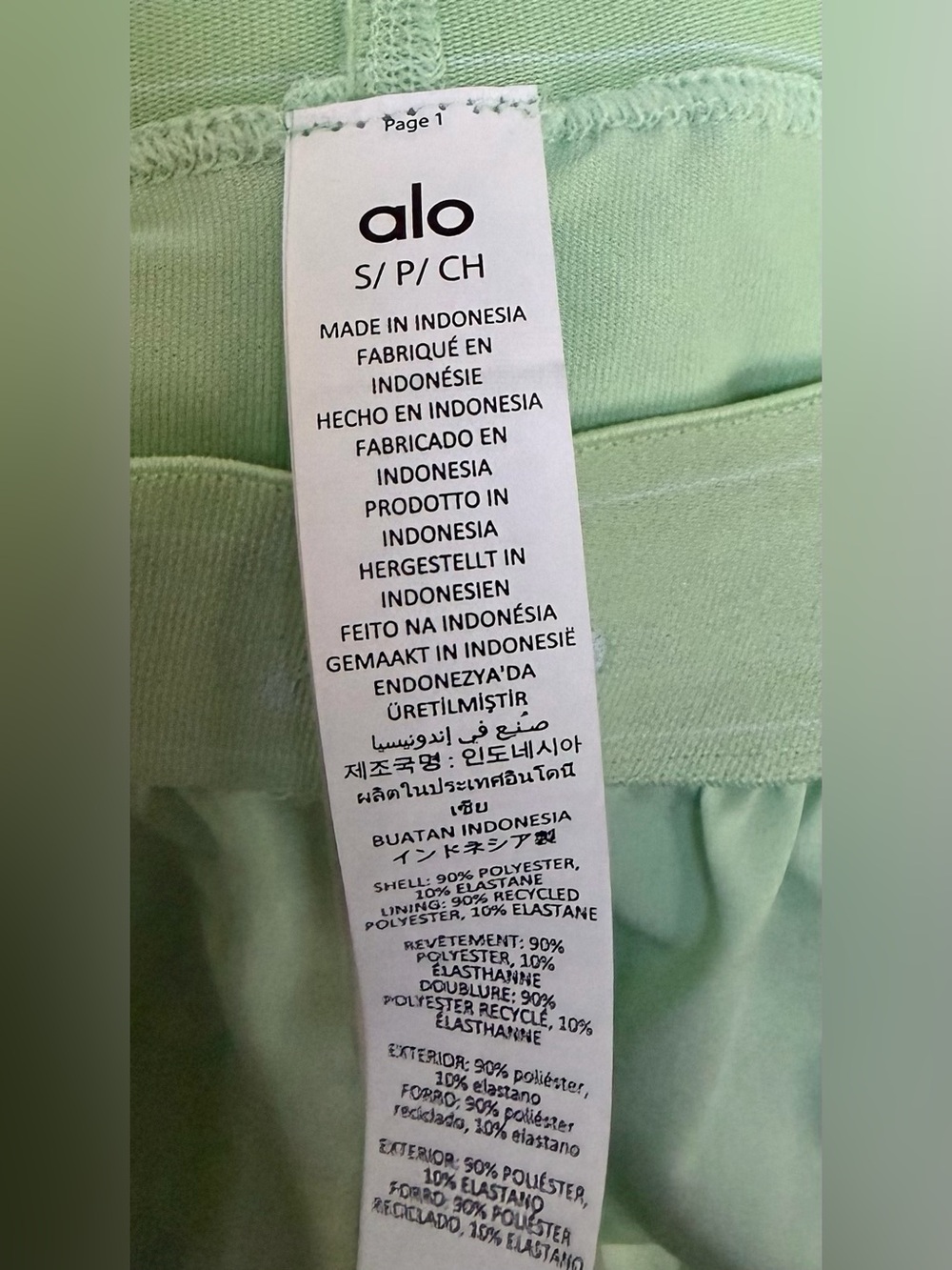 Alo Yoga Set-Color Spearmint, Airbrush Real Bra Tank & Match Point Shorts,Size S - Picture 9 of 10